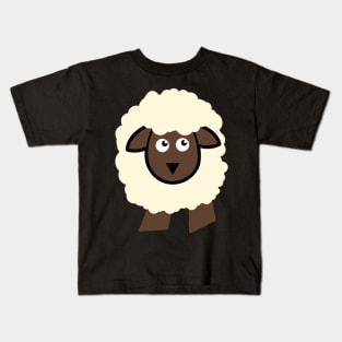 Fluffy brown and cream cartoon sheep pattern Kids T-Shirt